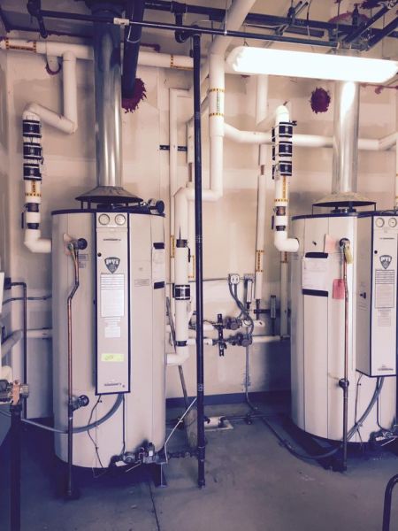 GMX units on another school facility in New Mexico. Treating the hard water without chemicals or salt. The units are installed on the main supply lines to the buildings and on the water heating systems.
Keywords: Water Heater, School, New Mexico